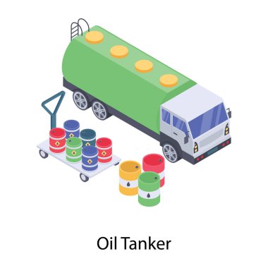 Biyometrik tasarımda petrol tankeri simgesi 