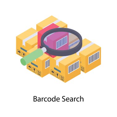 Barkod tarama isometrik simge tasarımı 
