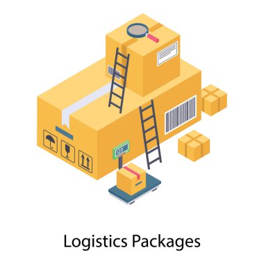 Biyometrik tasarımda lojistik paketlerinin simgesi