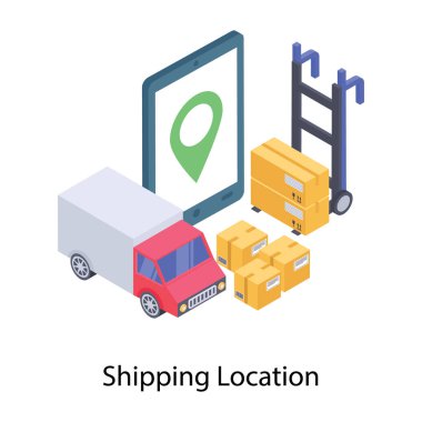 Teslimat izleme simgesinin izometrik tasarımı