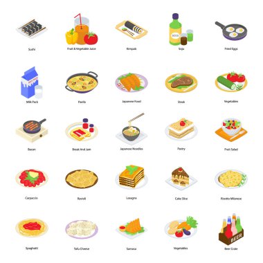Unlu gıda Icons set