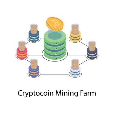 Biyometrik illüstrasyon tasarımında madencilik çiftliği