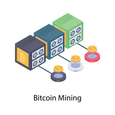 Bitcoin madenciliği biyometrik illüstrasyon tasarımı