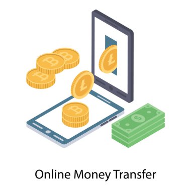 Online para transferi izometrik vektör çizim 