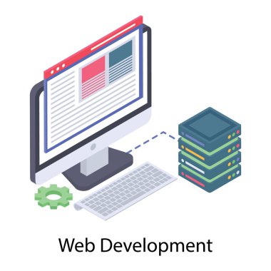 Web geliştirme simgesinin isometrik tasarımı