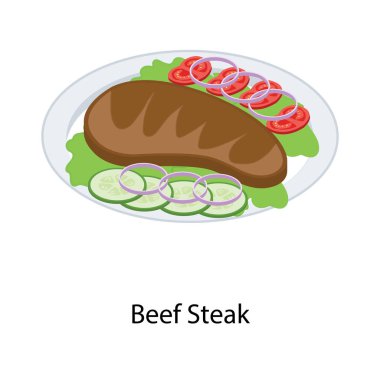 Izometrik tasarımda biftek simgesi 