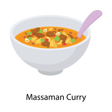 Massaman curry in isometric vector  clipart
