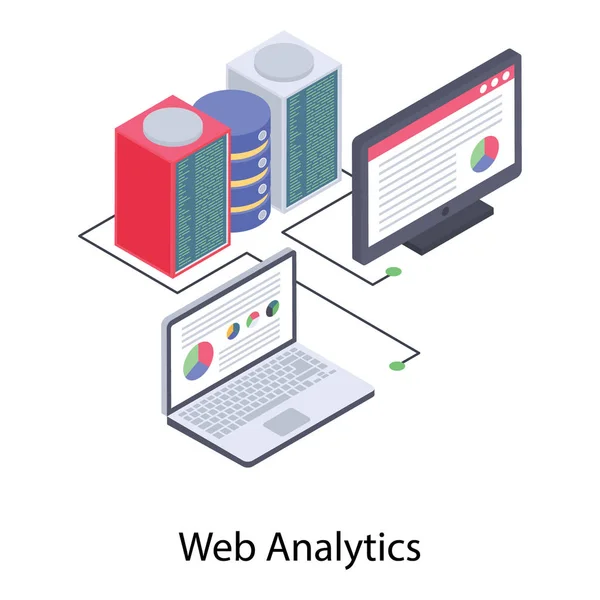 Ισομετρική Απεικόνιση Του Διάνυσμα Web Analytics — Διανυσματικό Αρχείο