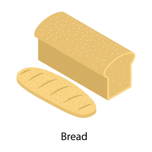 Brood Pictogram Geïsoleerd Witte Achtergrond — Stockvector