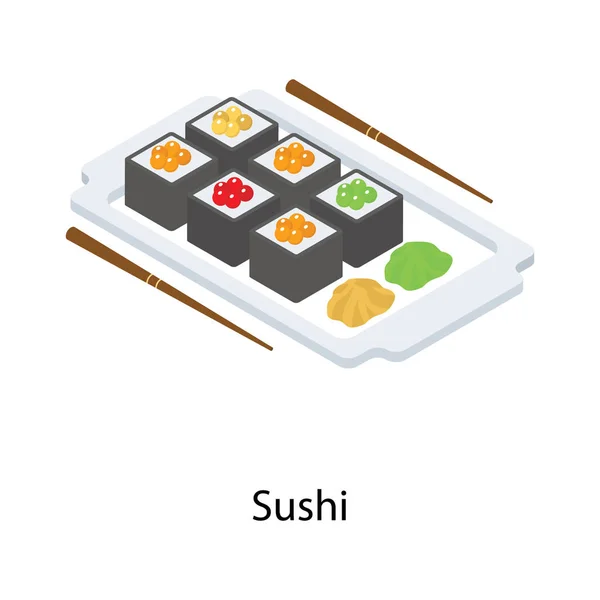 Sushi Symbol Isometrischen Vektor — Stockvektor