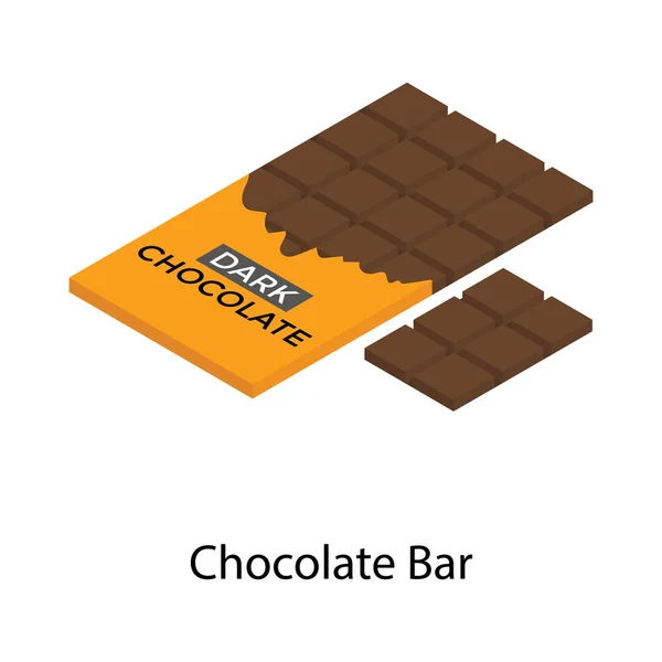 Chocolate Bar Icon Isometric Design — Stock Vector