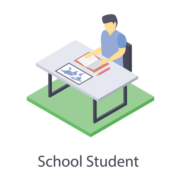 Icono Isométrico Del Estudiante Clase — Archivo Imágenes Vectoriales