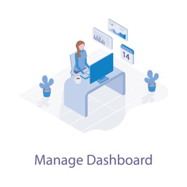 Web panosu simgesi isometrik tasarım.