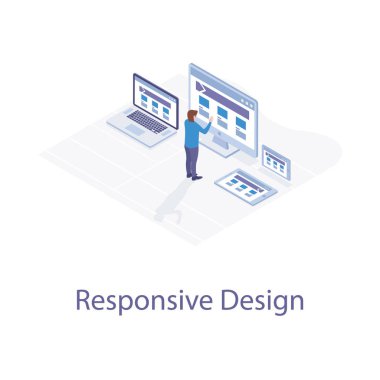 Duyarlı tasarım vektör çizgi simgesi 