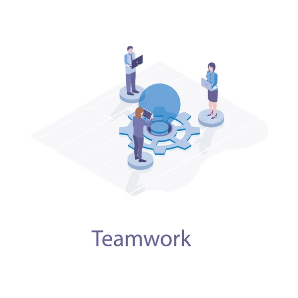 员工团队合作的插图设计 — 图库矢量图片