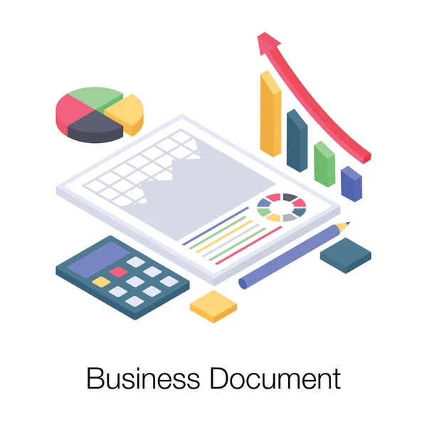 Icono Del Documento Comercial Vector Isométrico — Archivo Imágenes Vectoriales