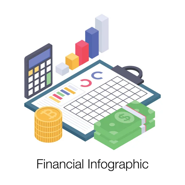 Ícone Vetor Infográfico Financeiro — Vetor de Stock
