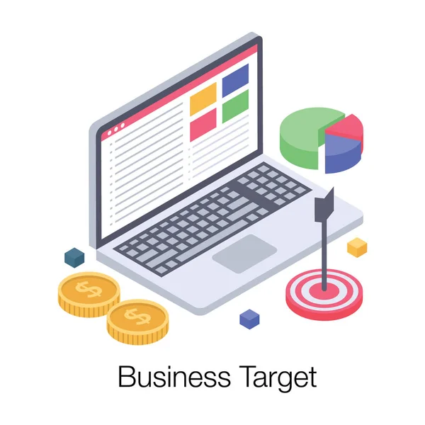 Business target isometric icon design
