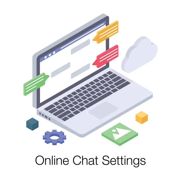 Online Chat Beállítása Vektortervezés — Stock Vector