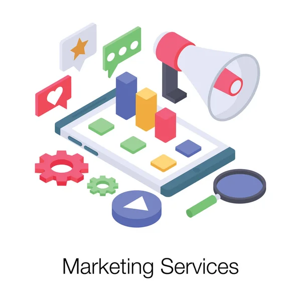 Serviços Marketing Online Design Vetorial — Vetor de Stock