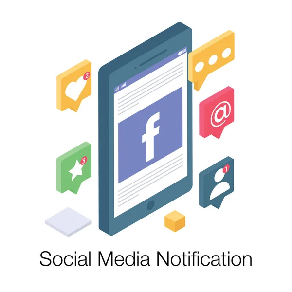 Notificações Mídia Social Design Vetorial — Vetor de Stock