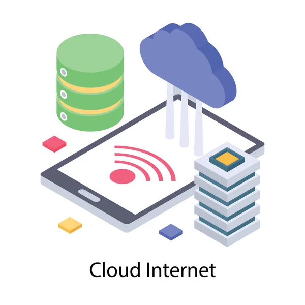 Isometrischer Symbolvektor Internet — Stockvektor