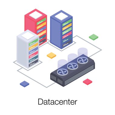 Veritabanı işleme illüstrasyonisometrik vektör 