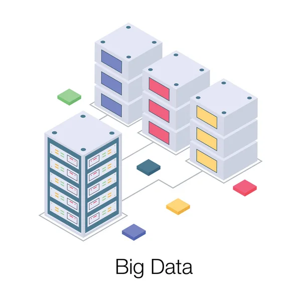 Ilustración Isométrica Del Vector Big Data — Archivo Imágenes Vectoriales