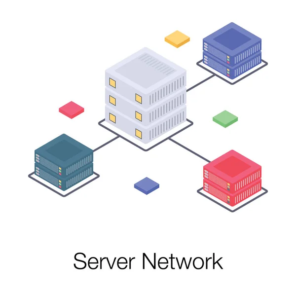 Database Netwerk Illustratie Isometrische Vector — Stockvector