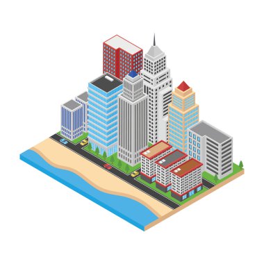 Gökdelen bina vektörü isometrik simgesi 