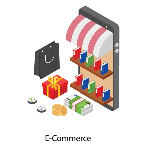 Comercio Electrónico Icono Isométrico Vector — Archivo Imágenes Vectoriales