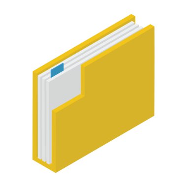 Isometrik tasarımda klasör belge vektörü 