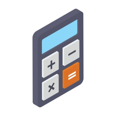 İzometrik dijital hesap makinesi vektör tasarımı 