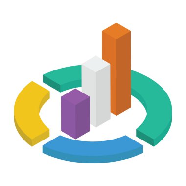 Isometrik daire grafik vektör tasarımı 