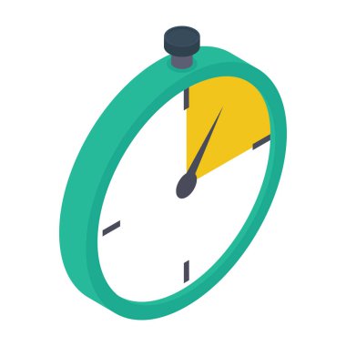 İzometrik tasarımda kronometre zamanlayıcı vektörü 