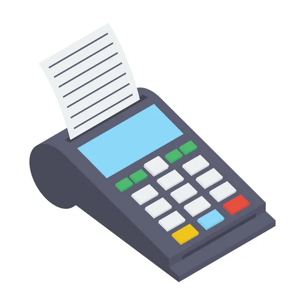 Pos Terminal Vector Isometric Design — Stock Vector