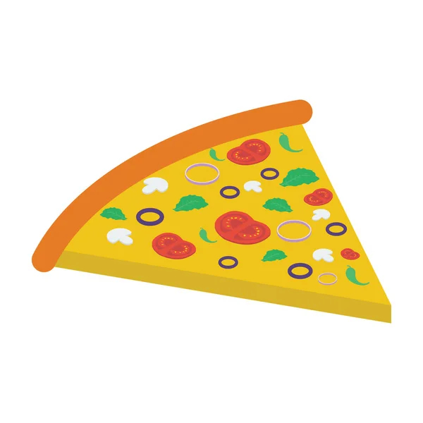 Isometric Pizza Slice Vector Design — Stock Vector