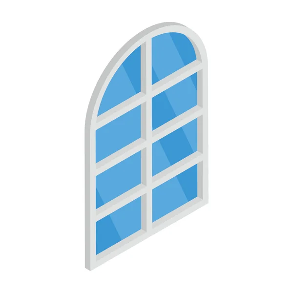 Isometrisches Gewölbtes Fenstervektordesign — Stockvektor