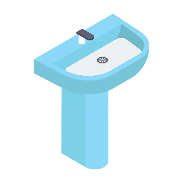 Yometrik Tasarımda Banyo Lavabo Vektörü — Stok Vektör