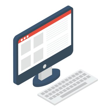 Biyometrik tasarımda masaüstü bilgisayar vektörü 