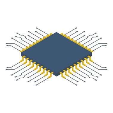 Izometrik işlemci yonga vektör tasarımı 