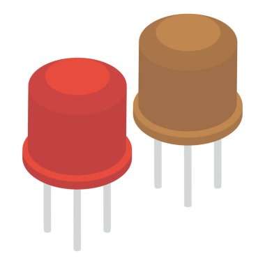 Izometrik tasarımda bilgisayar kapasitörü vektörü 