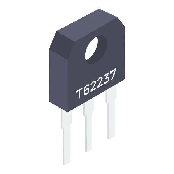 Ström Transistor Vektor Isometrisk Design — Stock vektor