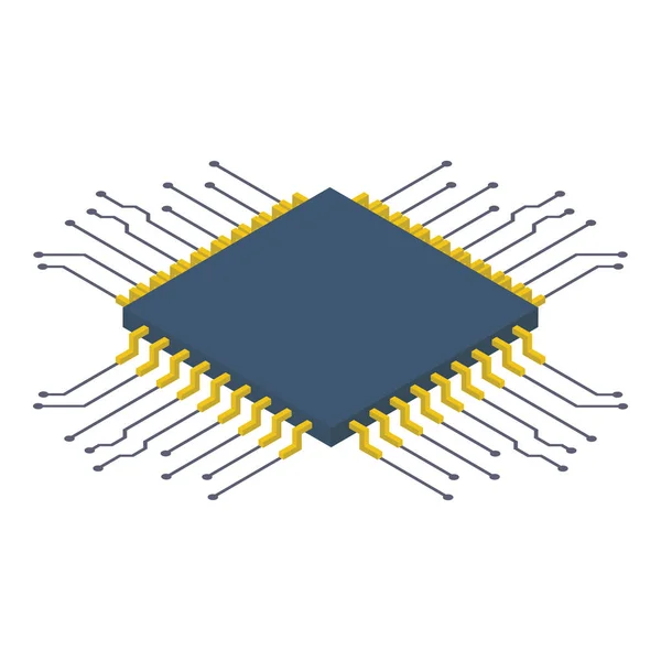 Isometrisk Processor Chip Vektor Design — Stock vektor