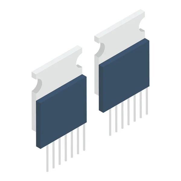 Elektronische Transistor Vector Isometrisch Ontwerp — Stockvector