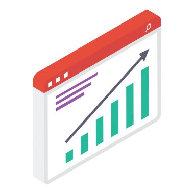Web analitiği isometrik simge vektörü 