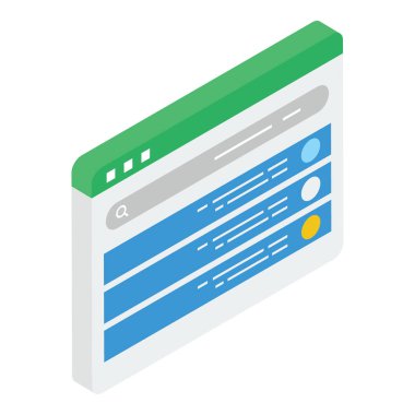 İçerik sayfası vektör isometrik simgesi 