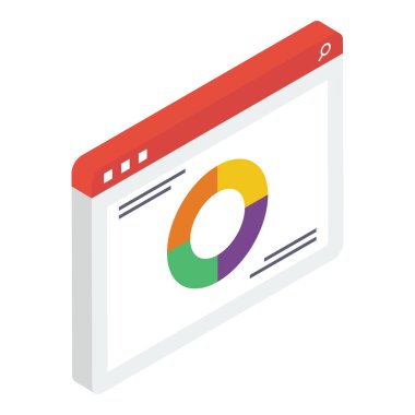 İzometrik vektörün Analytics web sitesi simgesi 