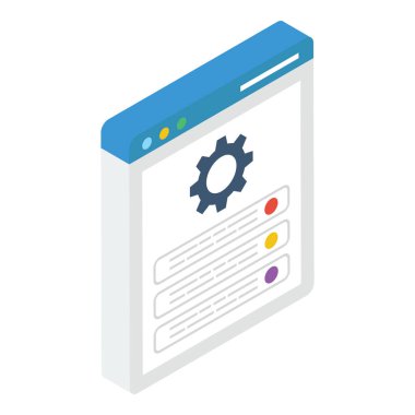 Açılış sayfası jeneratör isometrik simgesi 