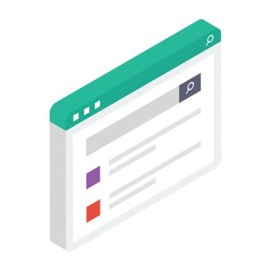 Isometrik simge web sitesi tarayıcı vektörü 